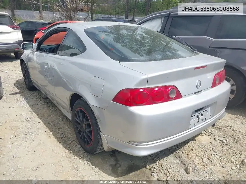 2006 Acura Rsx VIN: JH4DC53806S008568 Lot: 41942905