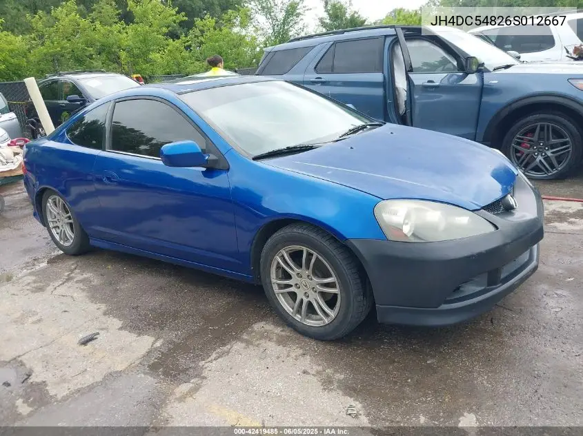 2006 Acura Rsx VIN: JH4DC54826S012667 Lot: 42419485