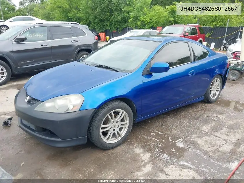 2006 Acura Rsx VIN: JH4DC54826S012667 Lot: 42419485