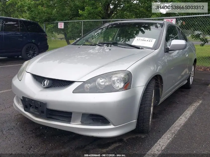 2006 Acura Rsx VIN: JH4DC53866S003312 Lot: 42506445