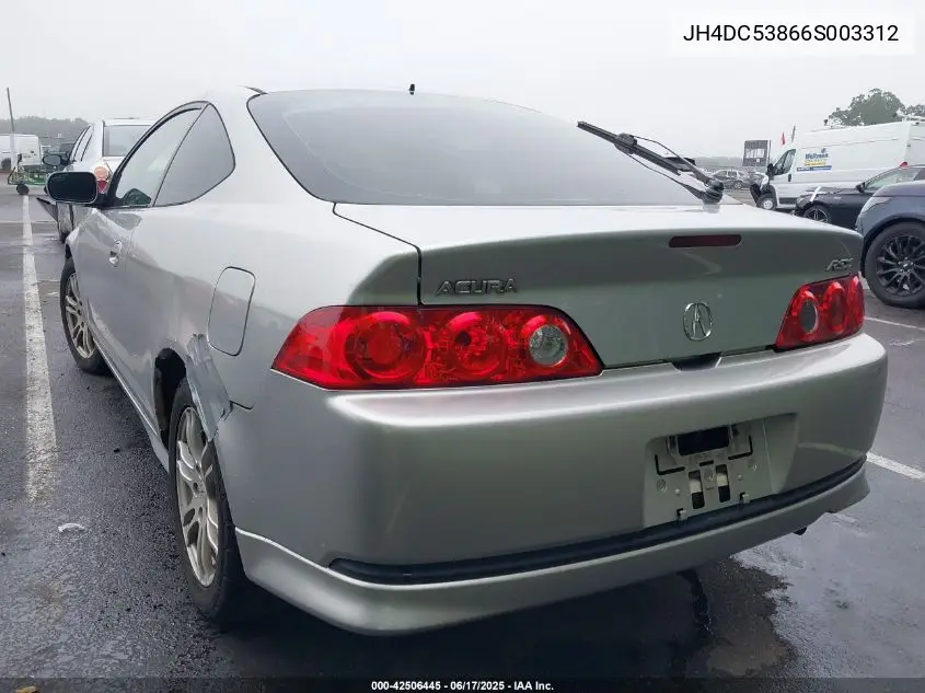 2006 Acura Rsx VIN: JH4DC53866S003312 Lot: 42506445