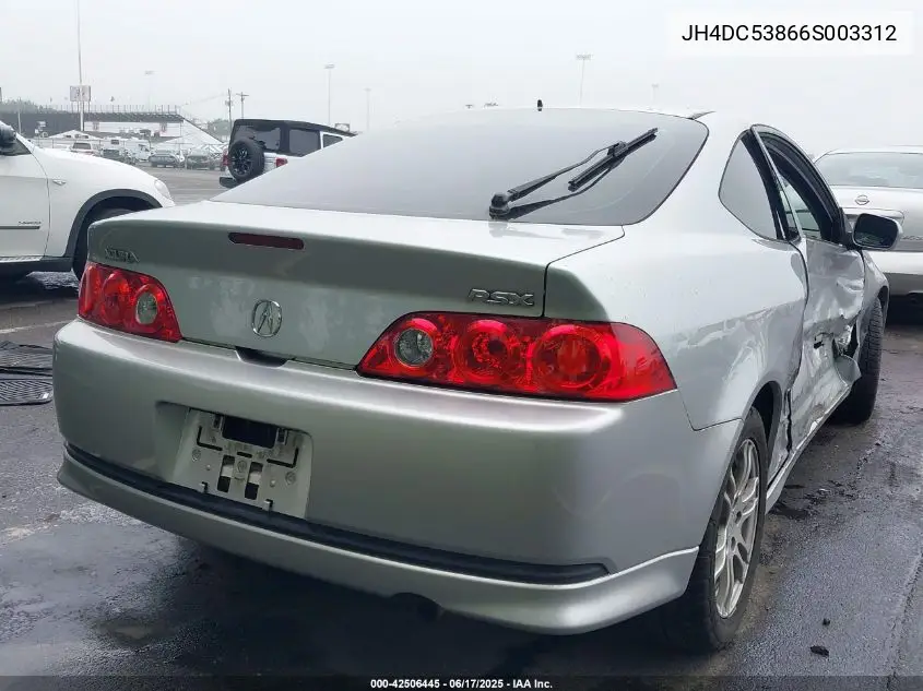 2006 Acura Rsx VIN: JH4DC53866S003312 Lot: 42506445