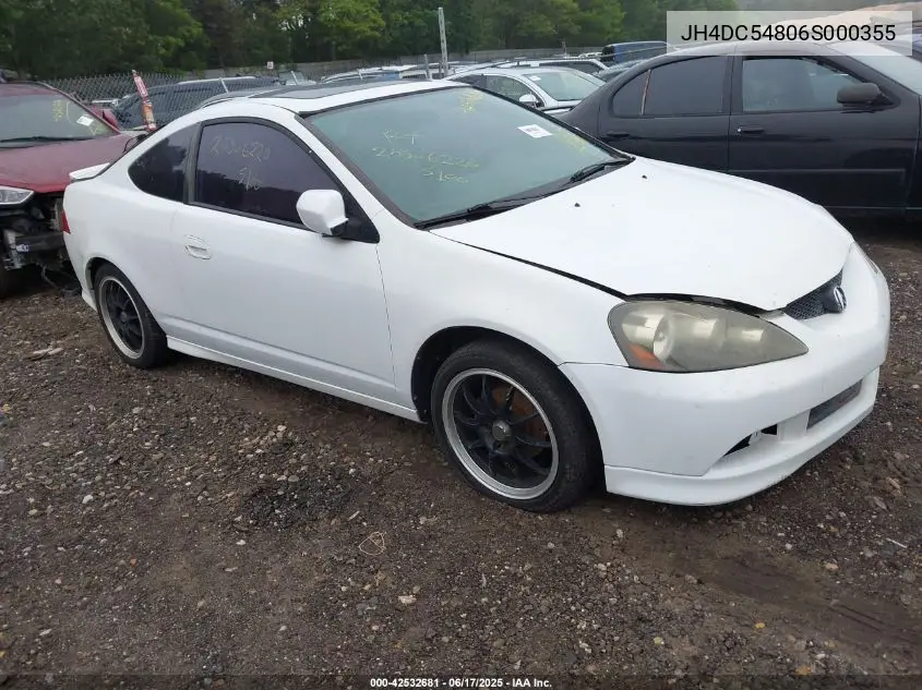 2006 Acura Rsx VIN: JH4DC54806S000355 Lot: 42532681