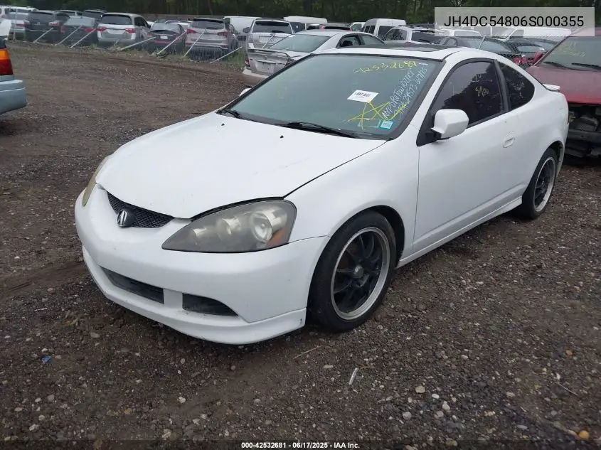 2006 Acura Rsx VIN: JH4DC54806S000355 Lot: 42532681