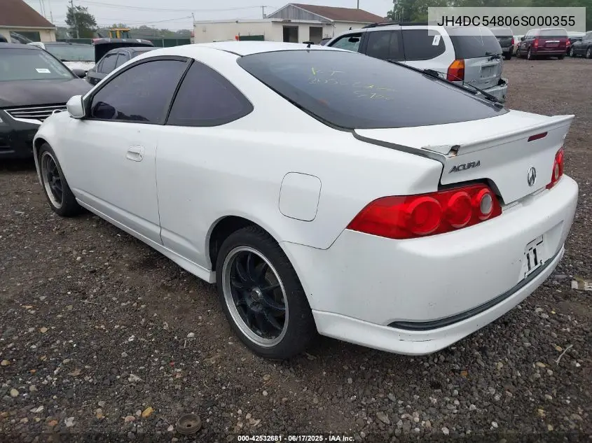 2006 Acura Rsx VIN: JH4DC54806S000355 Lot: 42532681