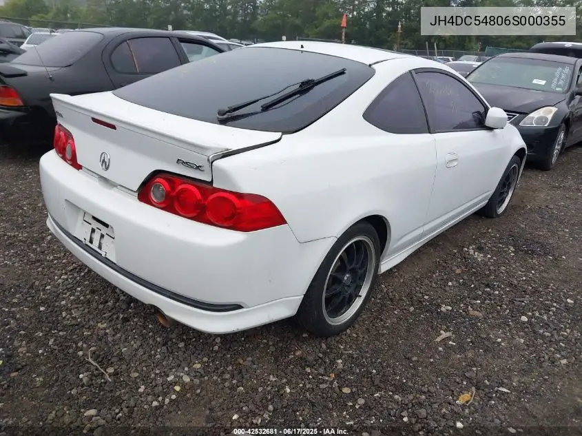 2006 Acura Rsx VIN: JH4DC54806S000355 Lot: 42532681