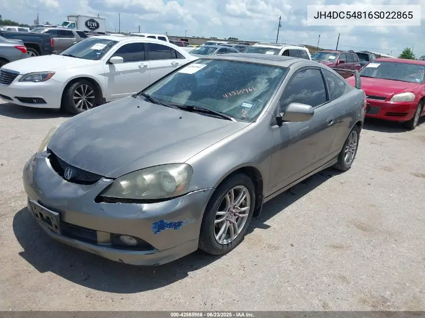 2006 Acura Rsx VIN: JH4DC54816S022865 Lot: 42565966