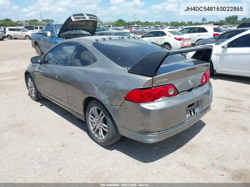 2006 Acura Rsx VIN: JH4DC54816S022865 Lot: 42565966