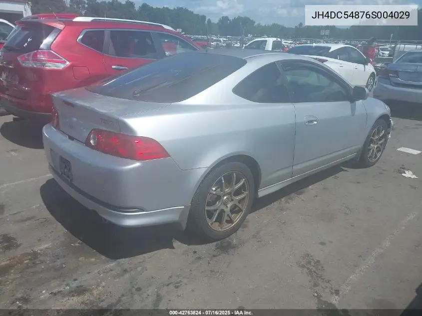 2006 Acura Rsx VIN: JH4DC54876S004029 Lot: 42763824