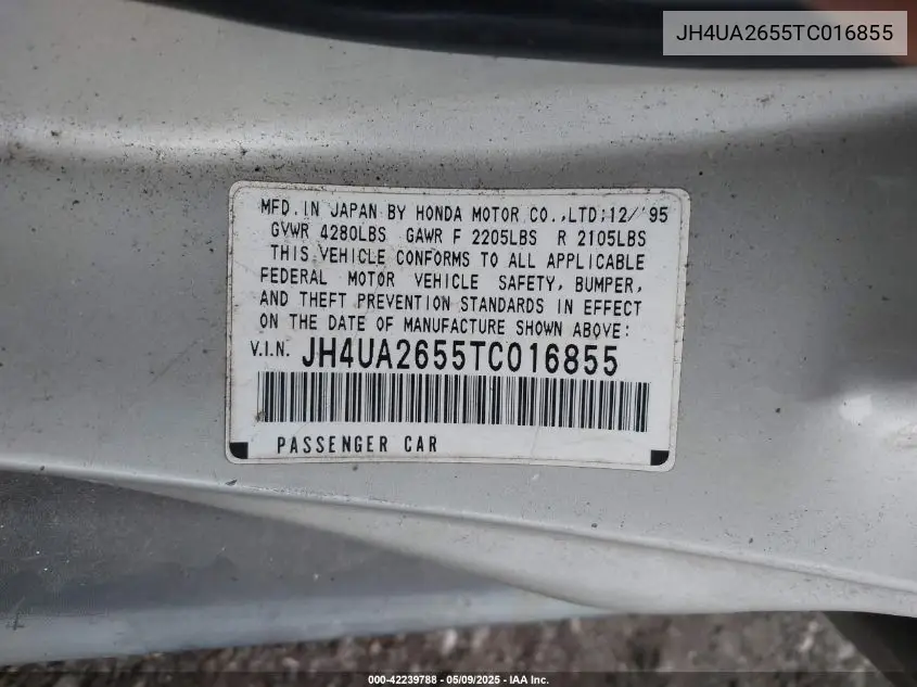 1996 Acura 2.5Tl VIN: JH4UA2655TC016855 Lot: 42239788