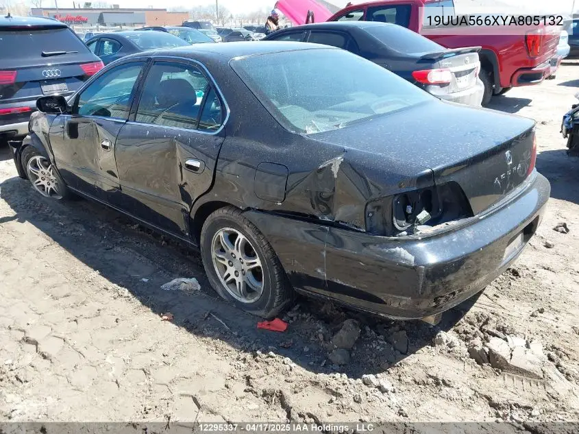 2000 Acura Tl VIN: 19UUA566XYA805132 Lot: 12295337