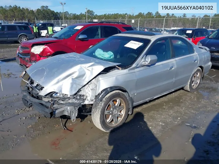 2000 Acura Tl 3.2 VIN: 19UUA566XYA040102 Lot: 41430179