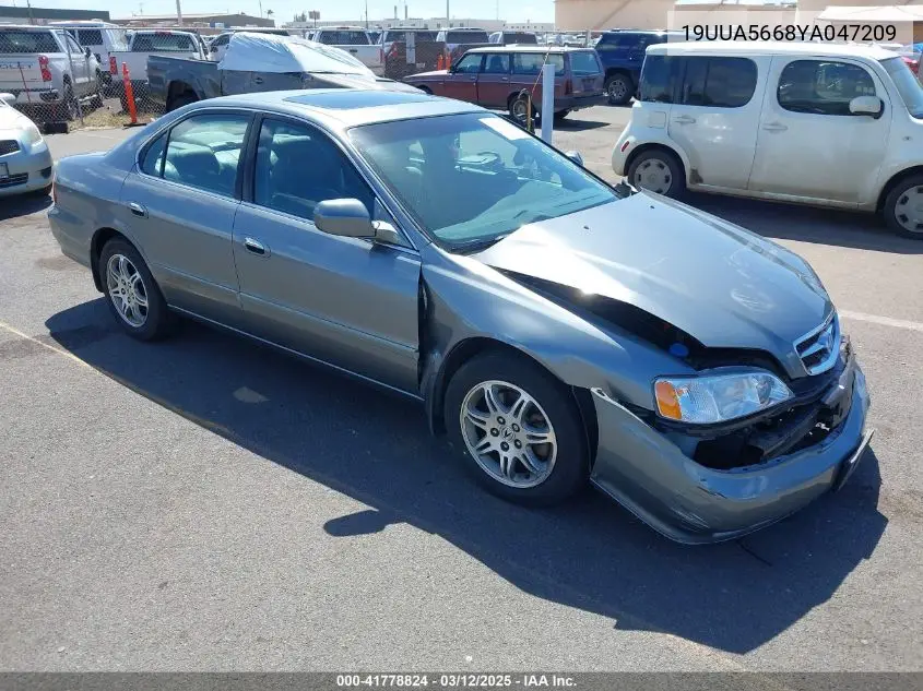 2000 Acura Tl 3.2 VIN: 19UUA5668YA047209 Lot: 41778824