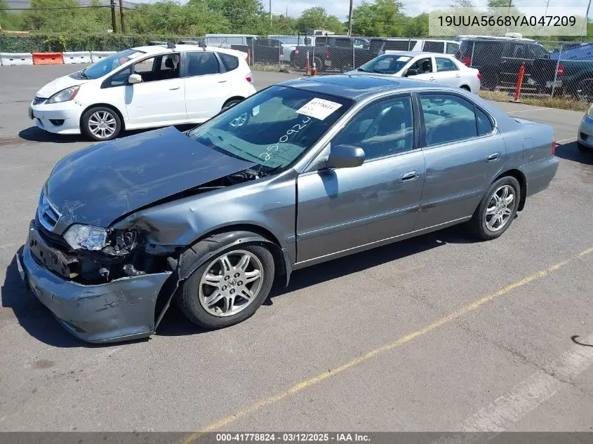 2000 Acura Tl 3.2 VIN: 19UUA5668YA047209 Lot: 41778824