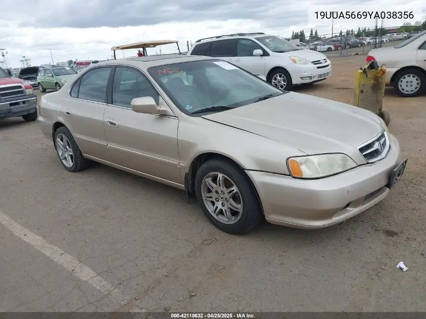 2000 Acura Tl 3.2 VIN: 19UUA5669YA038356 Lot: 42118632