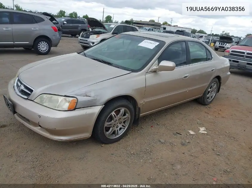 2000 Acura Tl 3.2 VIN: 19UUA5669YA038356 Lot: 42118632