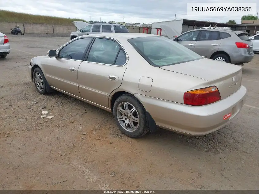 2000 Acura Tl 3.2 VIN: 19UUA5669YA038356 Lot: 42118632