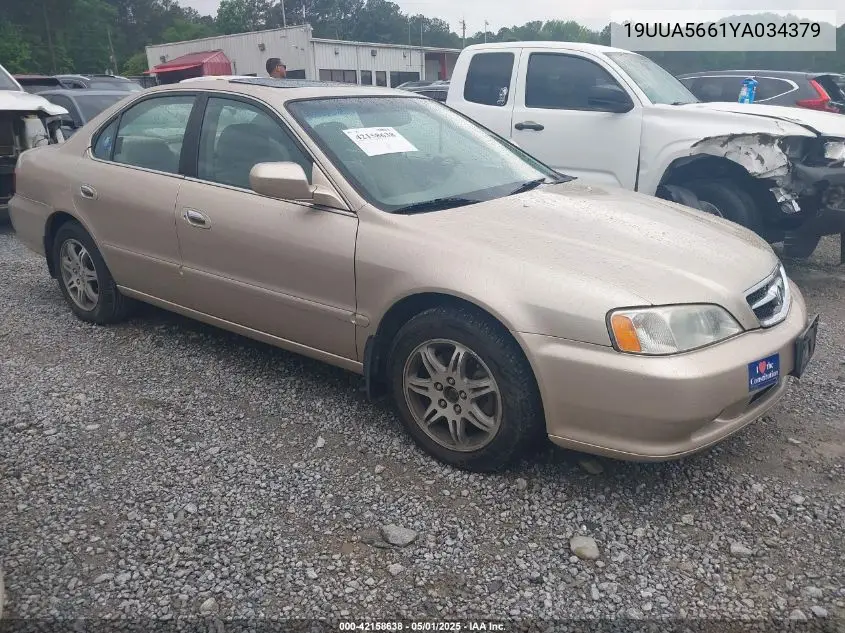2000 Acura Tl 3.2 VIN: 19UUA5661YA034379 Lot: 42158638