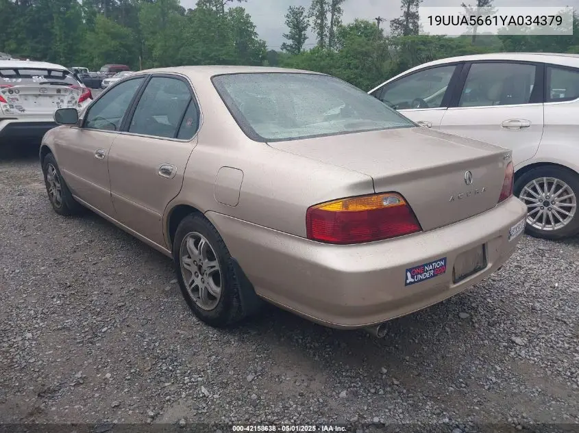 2000 Acura Tl 3.2 VIN: 19UUA5661YA034379 Lot: 42158638