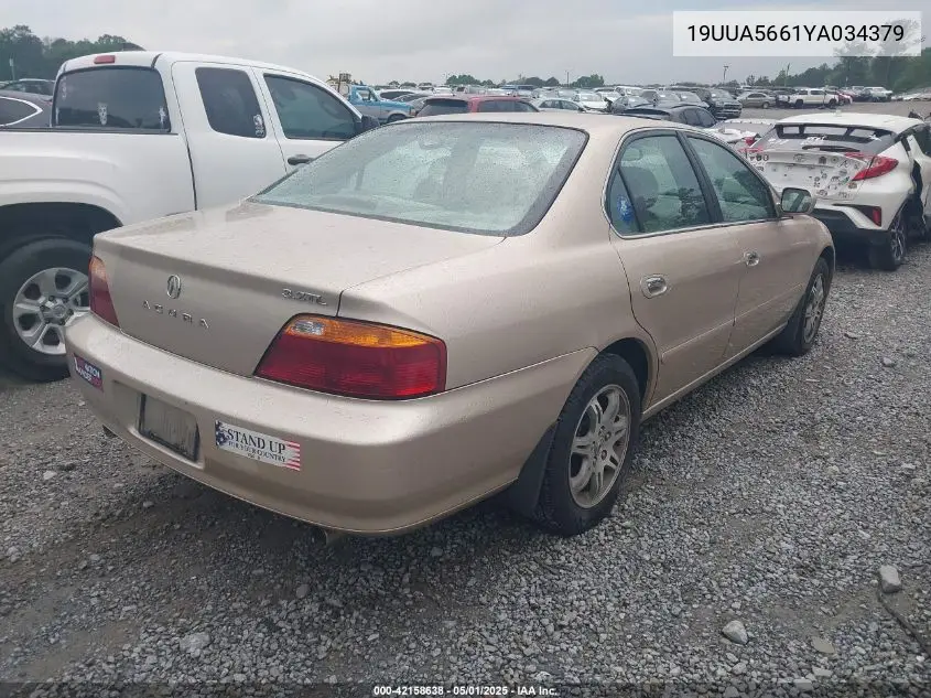 2000 Acura Tl 3.2 VIN: 19UUA5661YA034379 Lot: 42158638