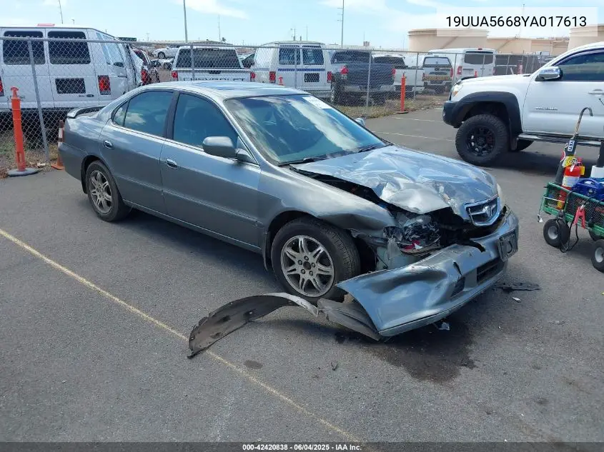 2000 Acura Tl 3.2 VIN: 19UUA5668YA017613 Lot: 42420838