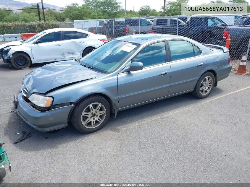 2000 Acura Tl 3.2 VIN: 19UUA5668YA017613 Lot: 42420838