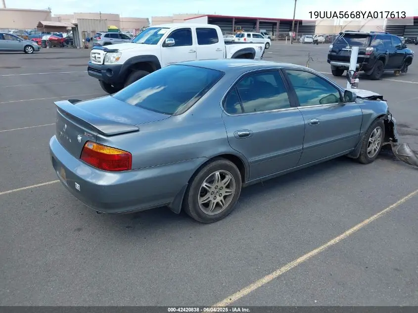 2000 Acura Tl 3.2 VIN: 19UUA5668YA017613 Lot: 42420838