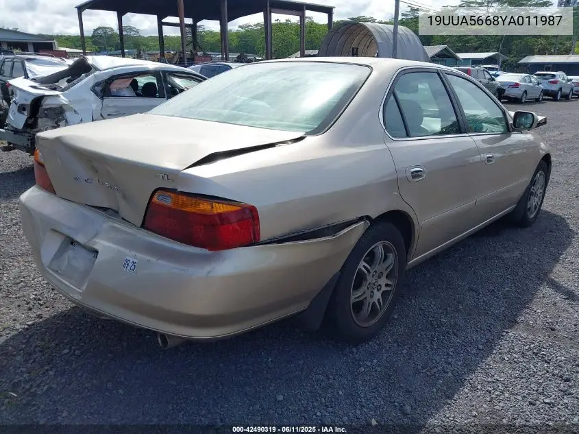 2000 Acura Tl 3.2 VIN: 19UUA5668YA011987 Lot: 42490319