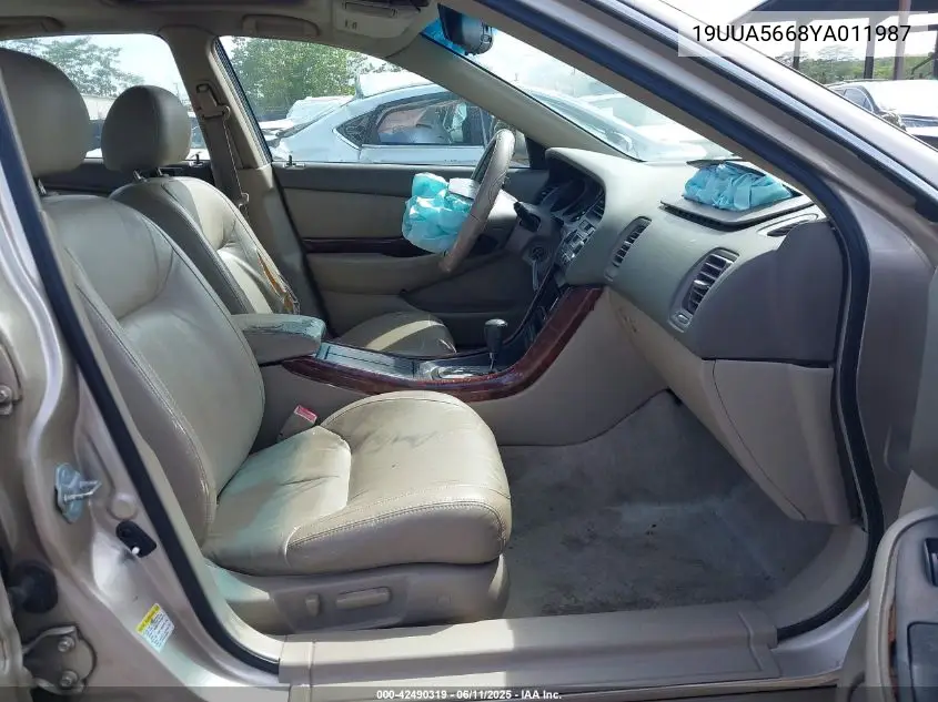 2000 Acura Tl 3.2 VIN: 19UUA5668YA011987 Lot: 42490319