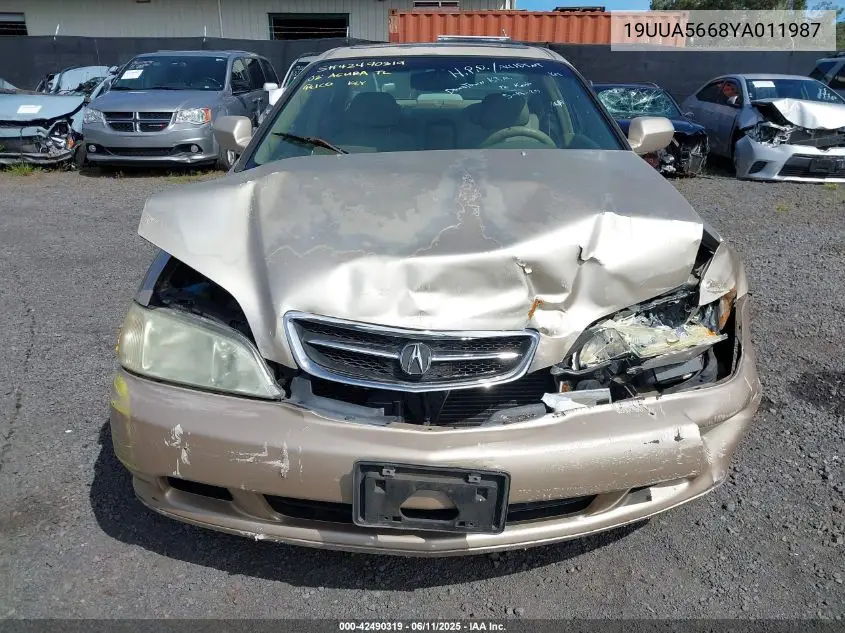 2000 Acura Tl 3.2 VIN: 19UUA5668YA011987 Lot: 42490319