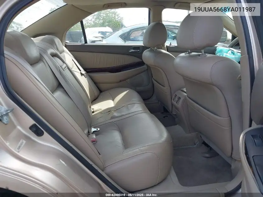 2000 Acura Tl 3.2 VIN: 19UUA5668YA011987 Lot: 42490319