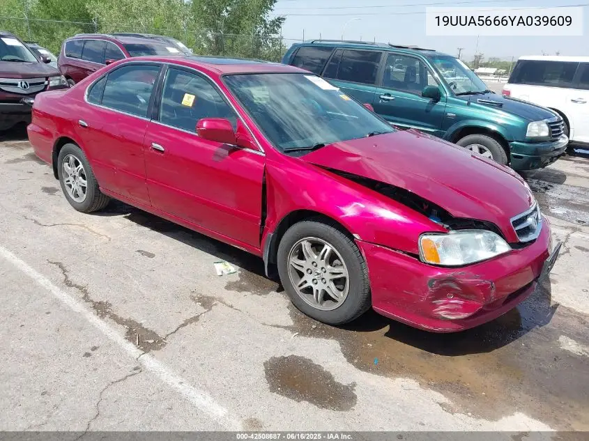 2000 Acura Tl 3.2 VIN: 19UUA5666YA039609 Lot: 42508687