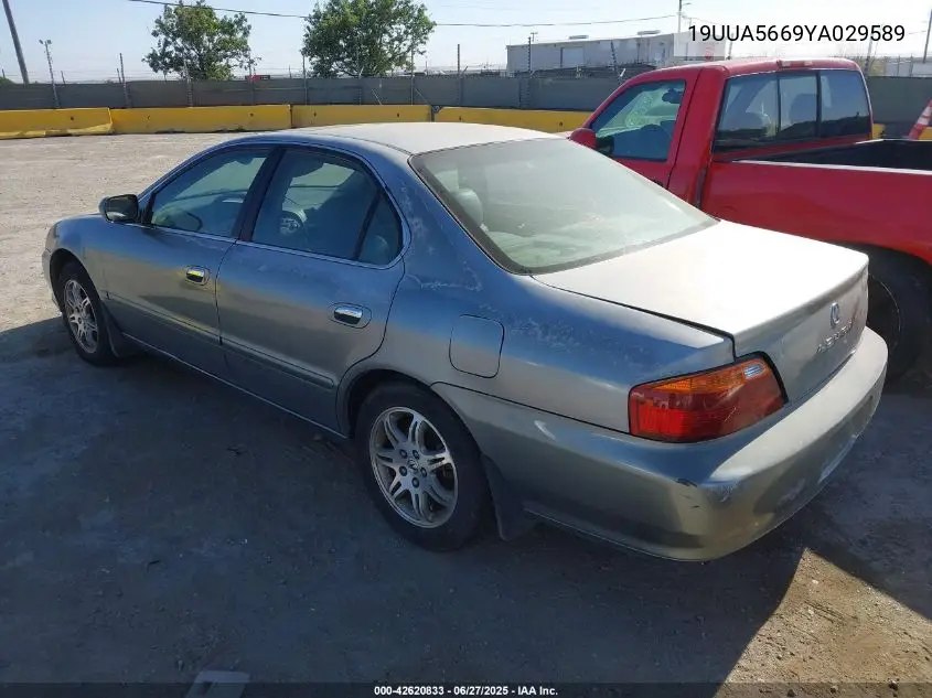 2000 Acura Tl 3.2 VIN: 19UUA5669YA029589 Lot: 42620833