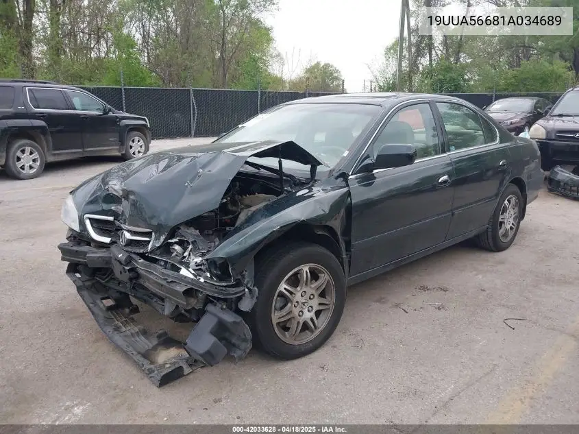 2001 Acura Tl 3.2 VIN: 19UUA56681A034689 Lot: 42033628