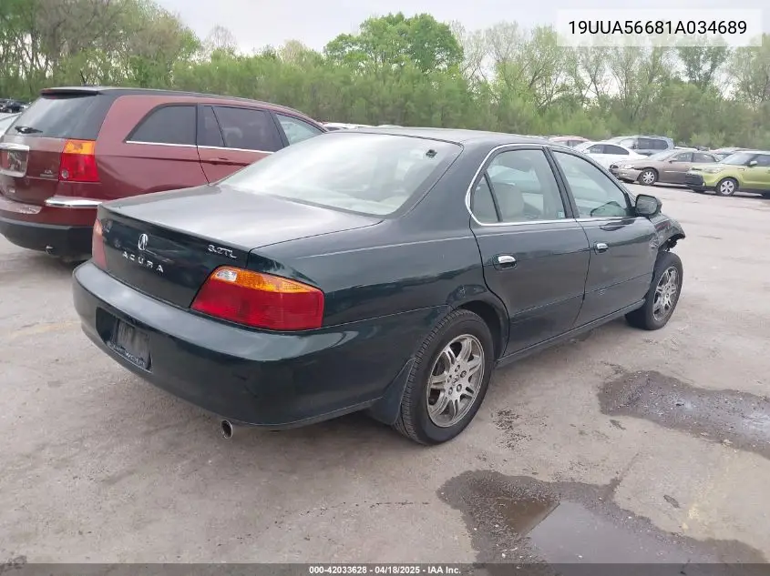 2001 Acura Tl 3.2 VIN: 19UUA56681A034689 Lot: 42033628