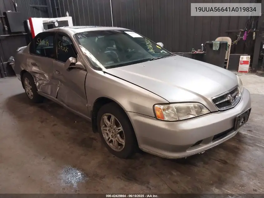 2001 Acura Tl 3.2 VIN: 19UUA56641A019834 Lot: 42425664