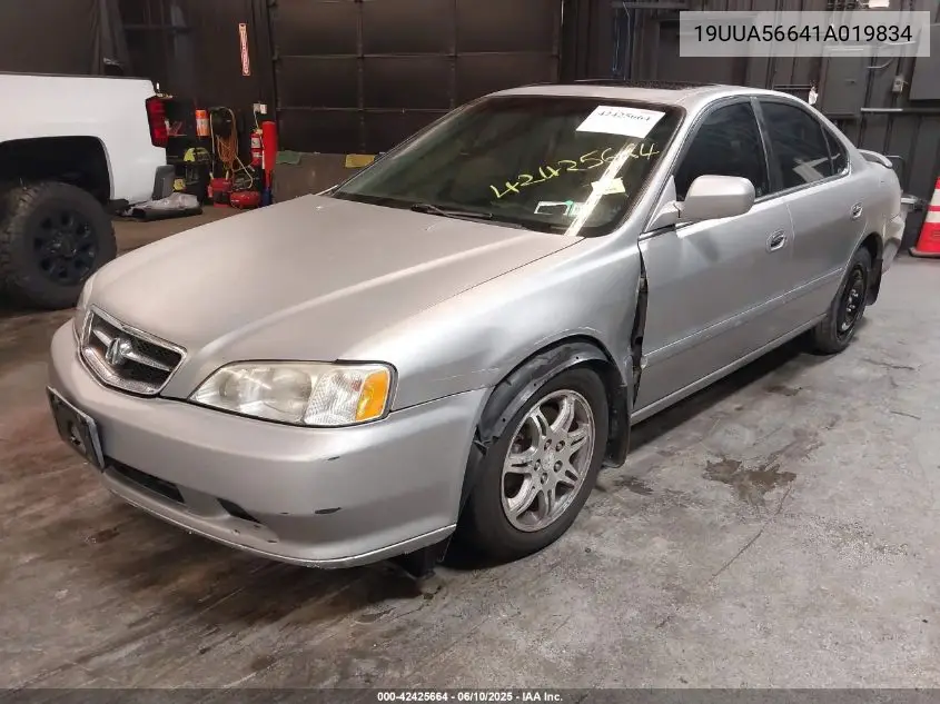 2001 Acura Tl 3.2 VIN: 19UUA56641A019834 Lot: 42425664