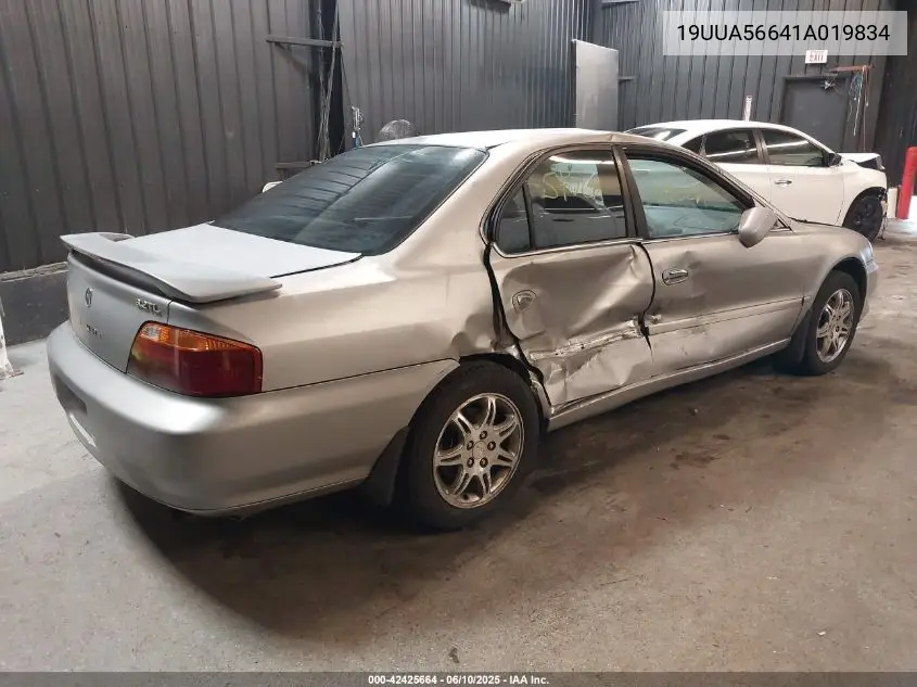 2001 Acura Tl 3.2 VIN: 19UUA56641A019834 Lot: 42425664