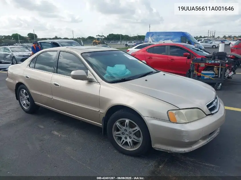 2001 Acura Tl 3.2 VIN: 19UUA56611A001646 Lot: 42451287