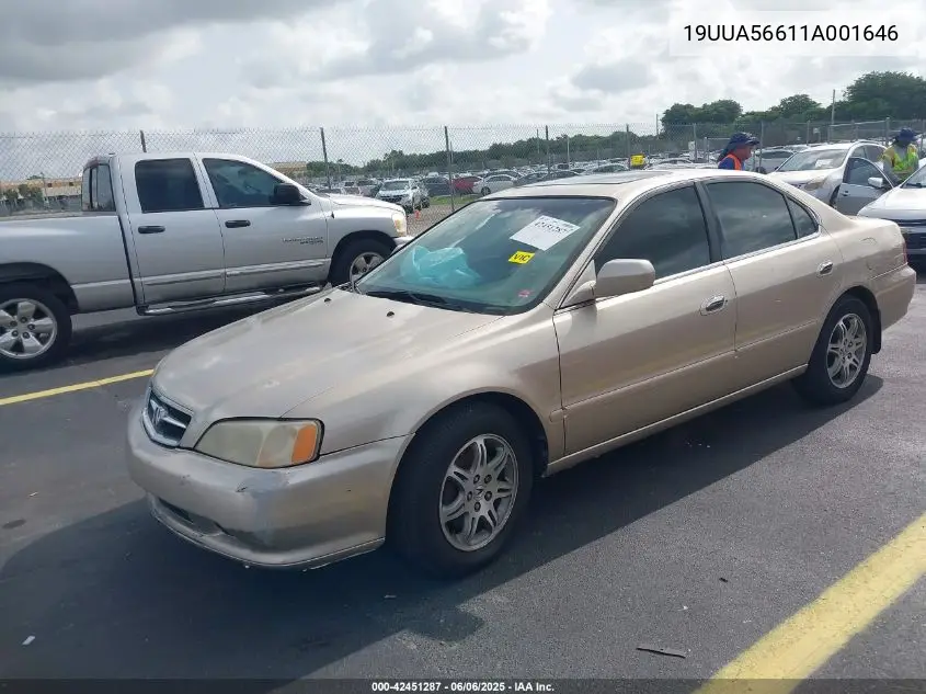 2001 Acura Tl 3.2 VIN: 19UUA56611A001646 Lot: 42451287