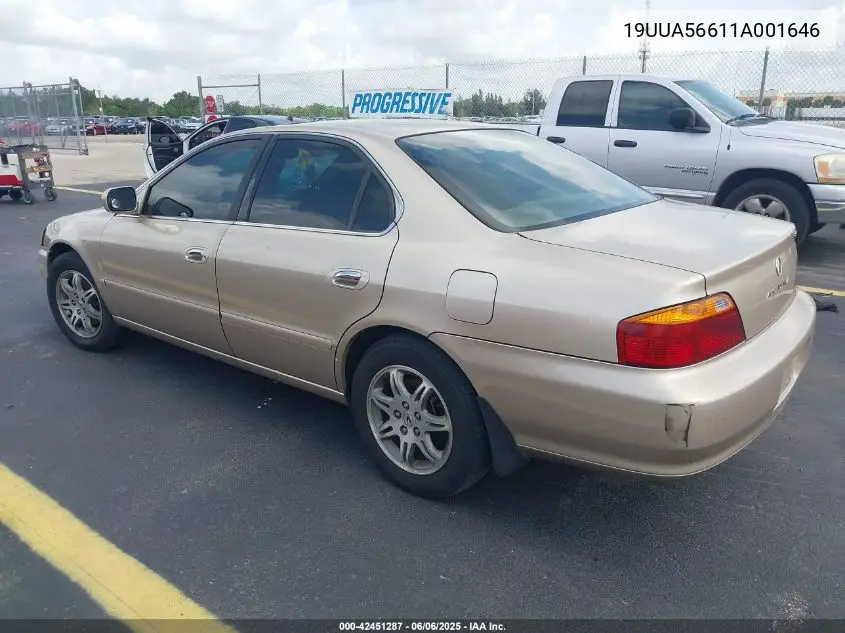 2001 Acura Tl 3.2 VIN: 19UUA56611A001646 Lot: 42451287