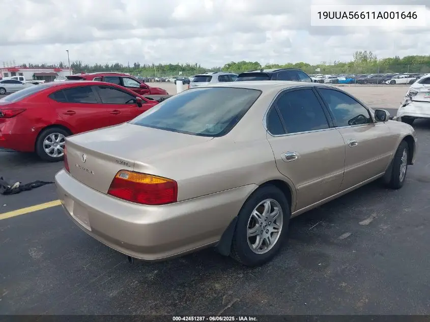 2001 Acura Tl 3.2 VIN: 19UUA56611A001646 Lot: 42451287