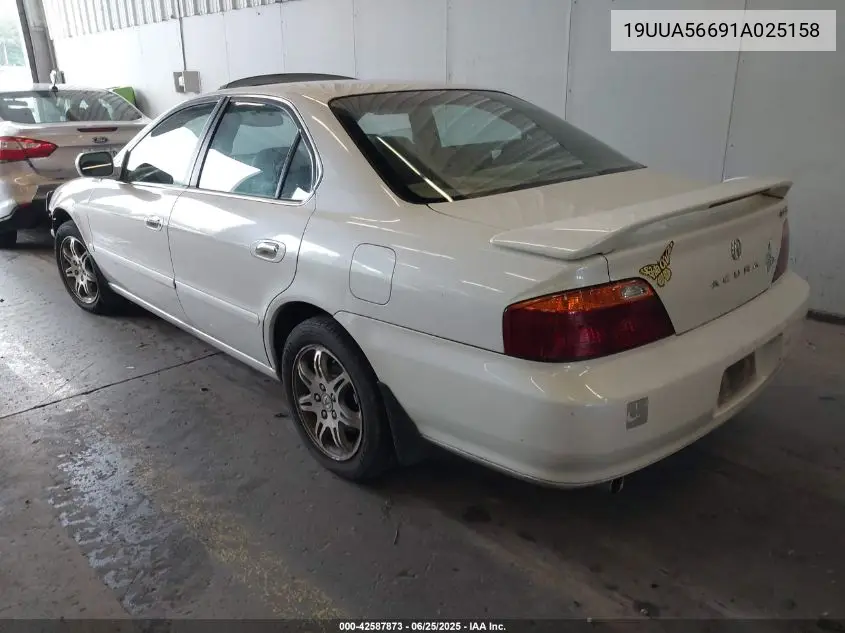 2001 Acura Tl 3.2 VIN: 19UUA56691A025158 Lot: 42587873