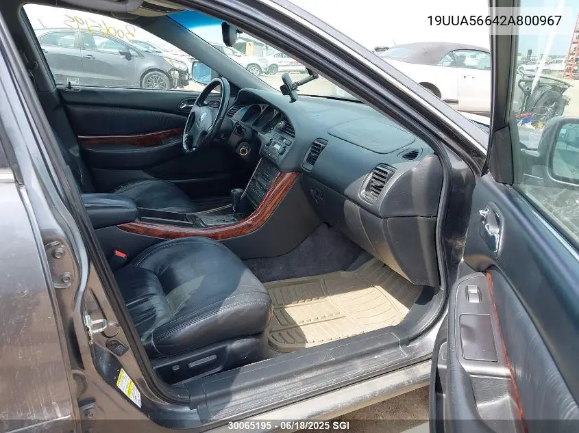 2002 Acura 3.2Tl VIN: 19UUA56642A800967 Lot: 30065195