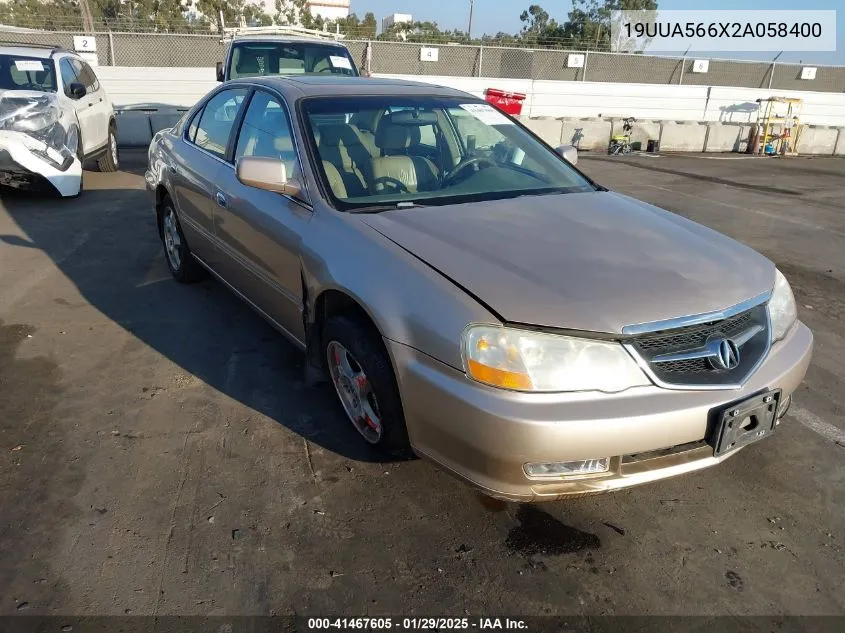 2002 Acura Tl 3.2 VIN: 19UUA566X2A058400 Lot: 41467605