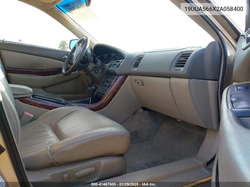 2002 Acura Tl 3.2 VIN: 19UUA566X2A058400 Lot: 41467605