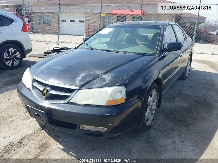2002 Acura Tl 3.2 Type S VIN: 19UUA56892A041816 Lot: 41791511
