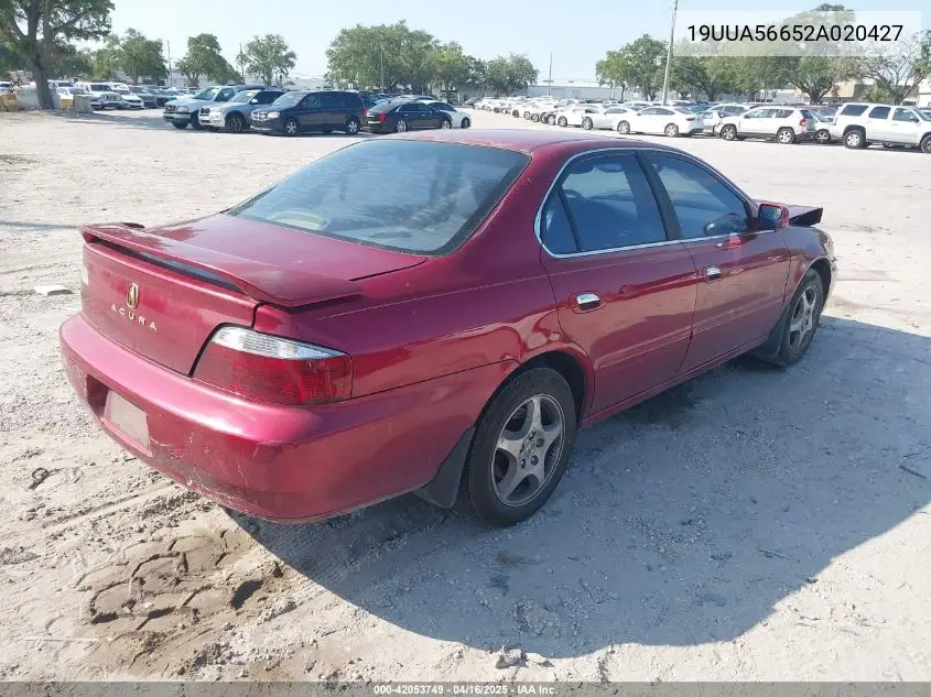 2002 Acura Tl 3.2 VIN: 19UUA56652A020427 Lot: 42053749