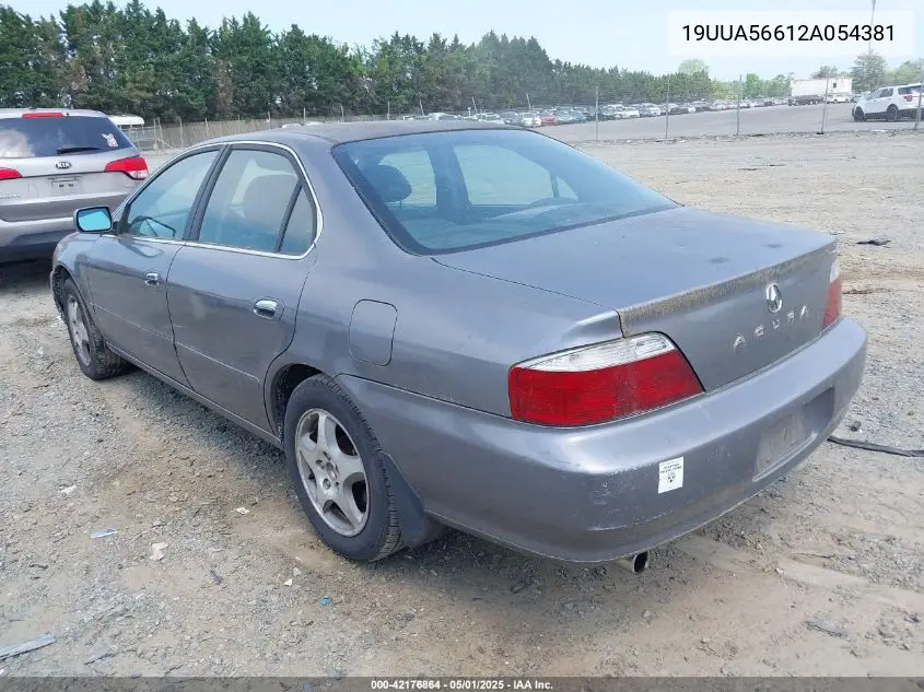 2002 Acura Tl 3.2 VIN: 19UUA56612A054381 Lot: 42176864