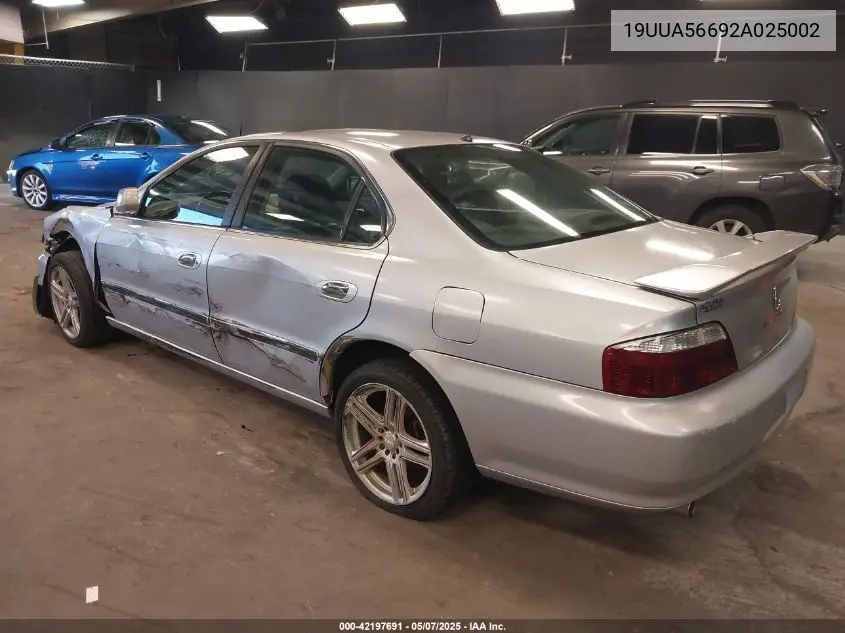 2002 Acura Tl 3.2 VIN: 19UUA56692A025002 Lot: 42197691